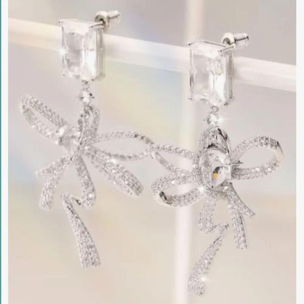 Trendy bow drop earrings A452